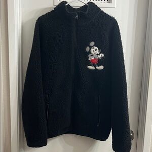 Disney Black Sherpa Jacket with Mickey Mouse